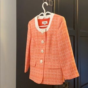Gorgeous Peach jacket with white buttons. New!